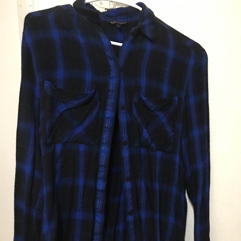 Express Long Sleeve Plaid Shirt